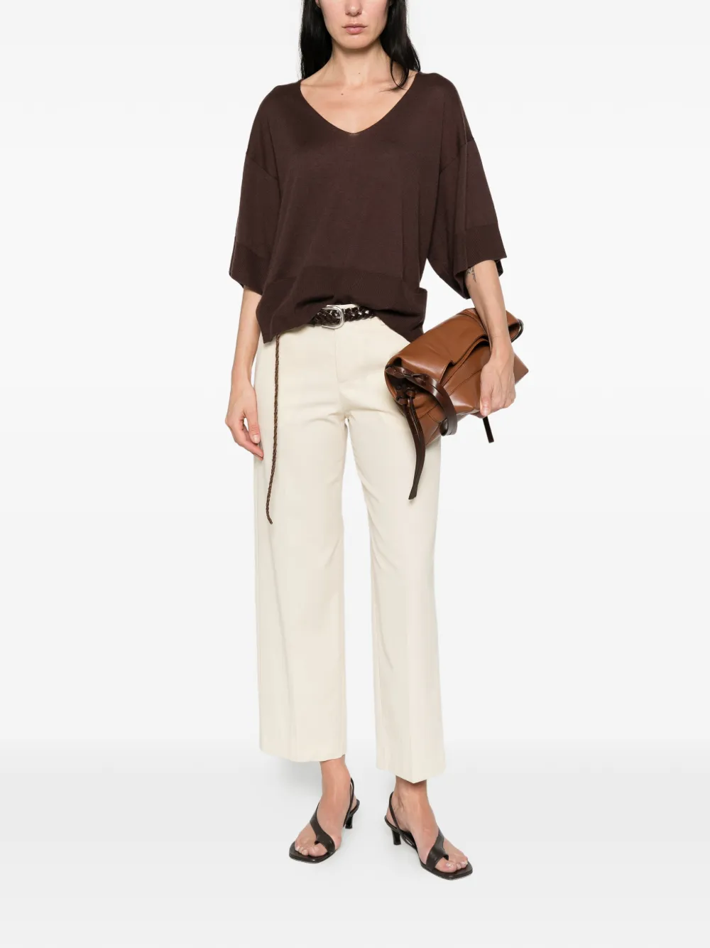 PT Torino Broek met wijde pijpen Beige