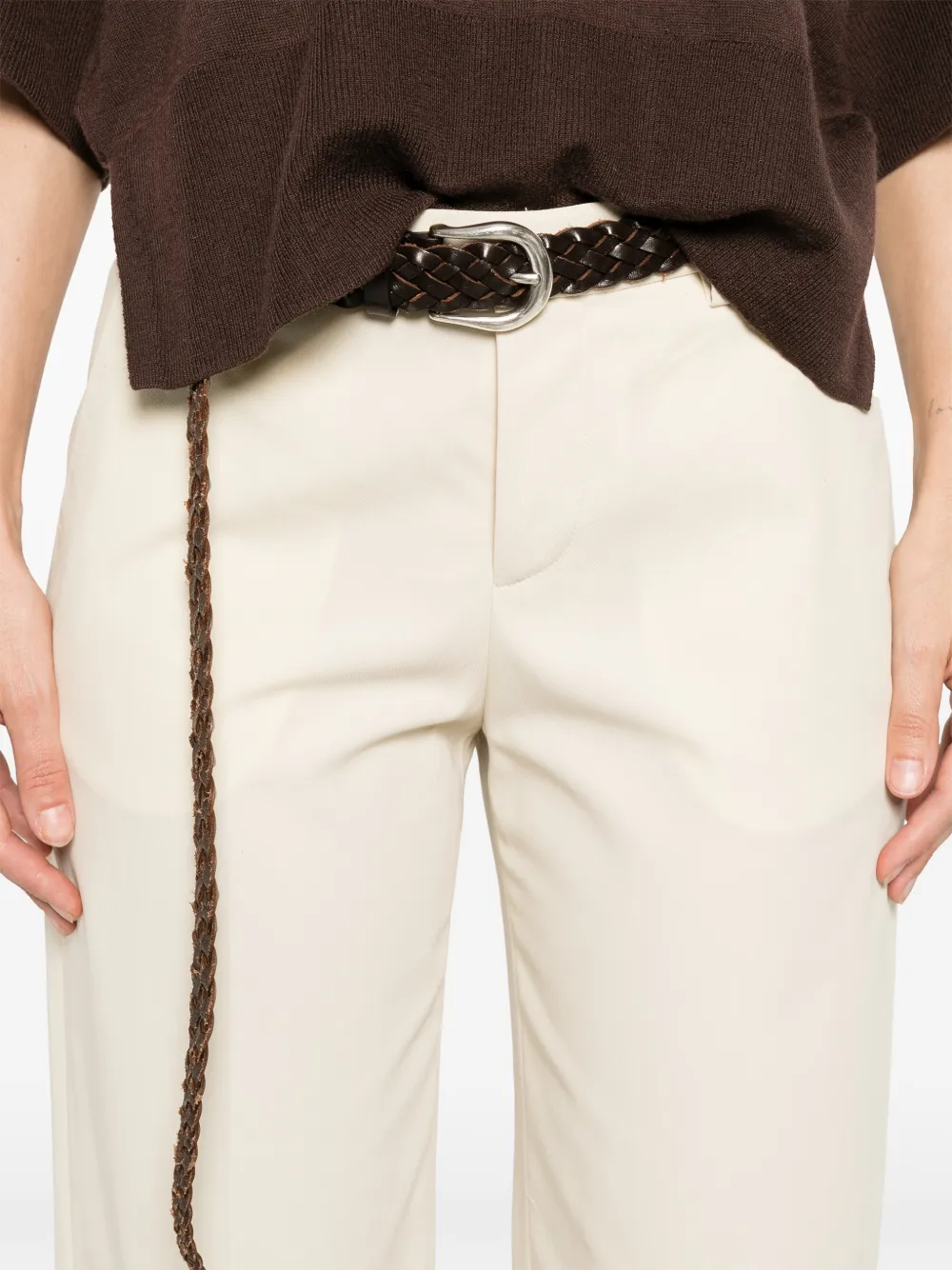 PT Torino Broek met wijde pijpen Beige