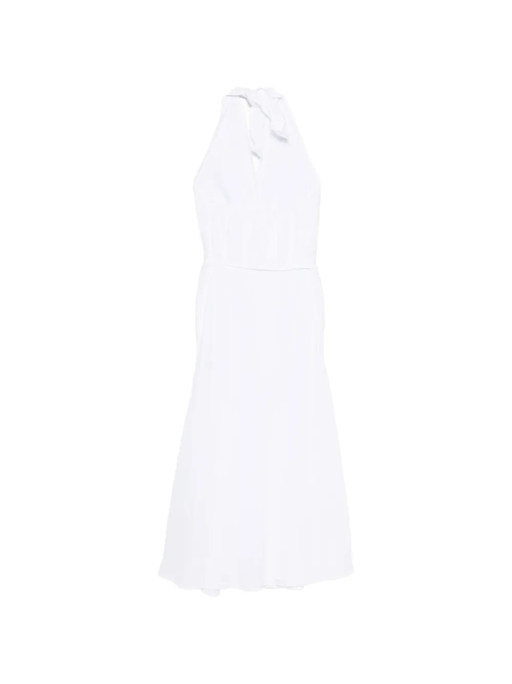 120% Lino Halterjurk met strikdetail Wit