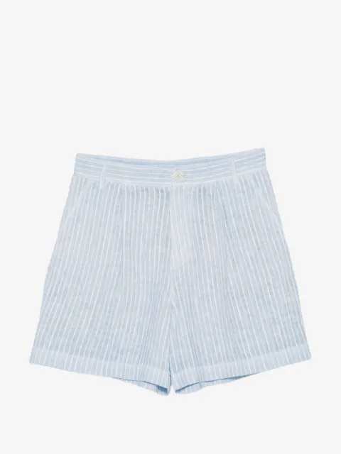 120% Lino shorts con rayas verticales
