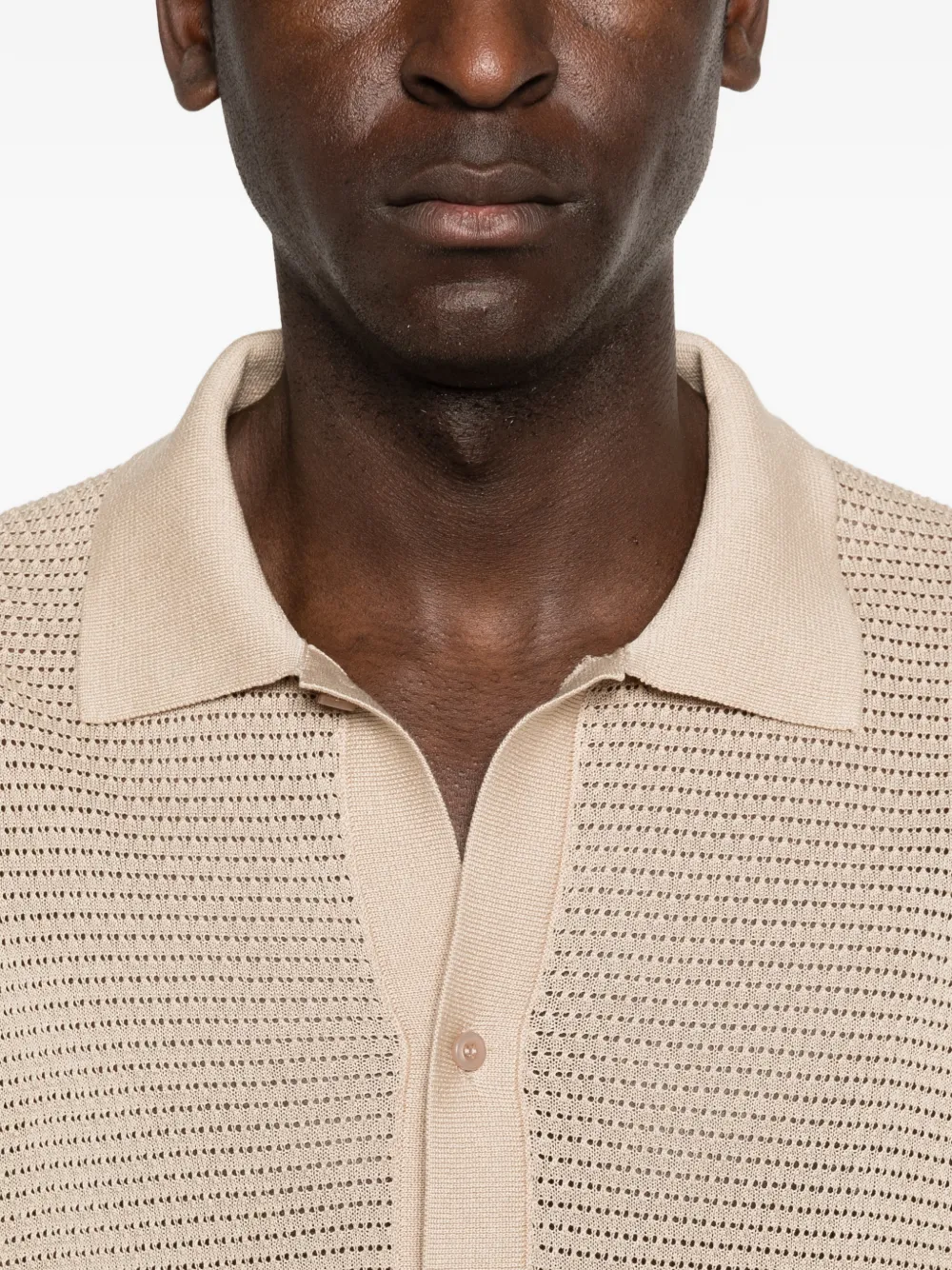 Tagliatore Poloshirt met kraag en knopen Beige