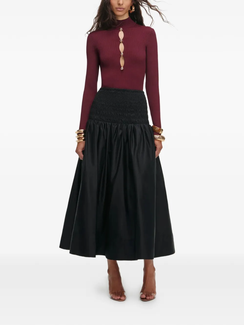 Self-portrait Keyhole-embellishment Top In Red