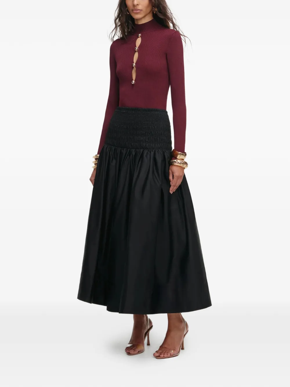 Self-portrait Keyhole-embellishment Top In Red