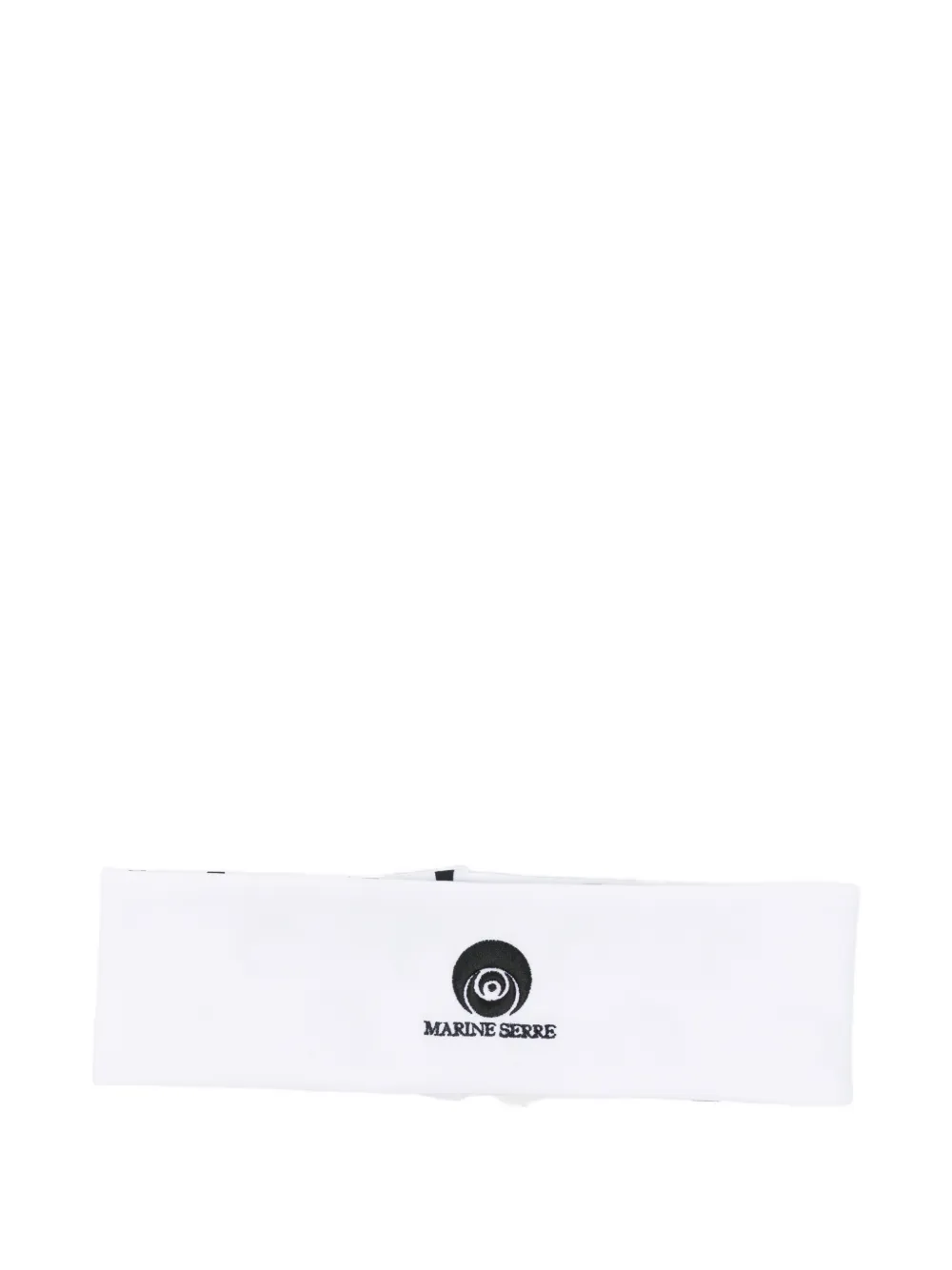 Marine Serre Moon-print logo-print headband - Bianco