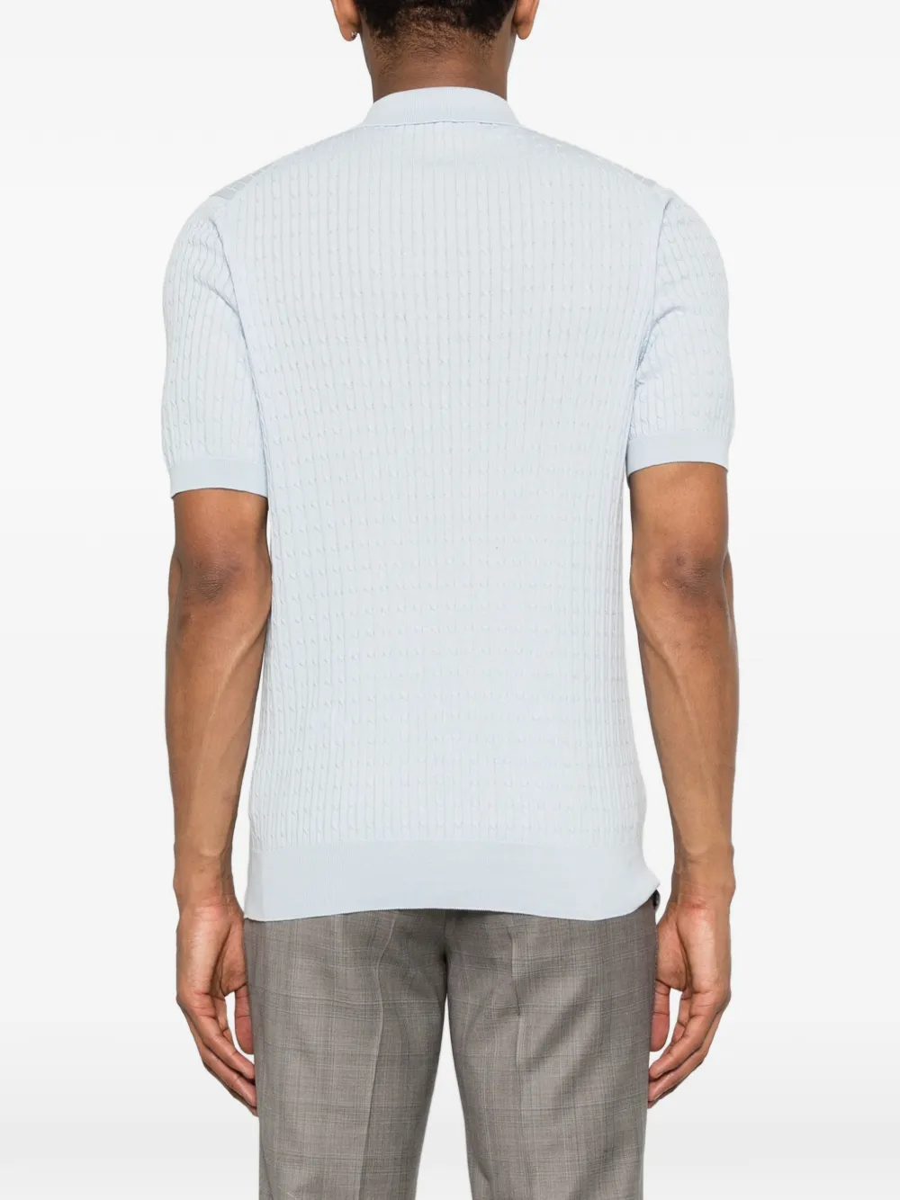 Tagliatore Poloshirt met textuur Blauw