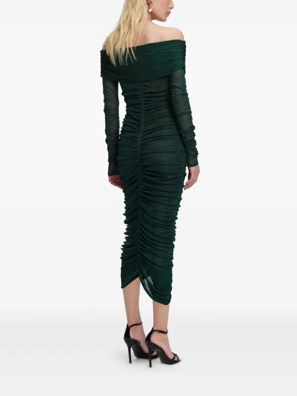 Self-Portrait Draped Midi Dress | Green