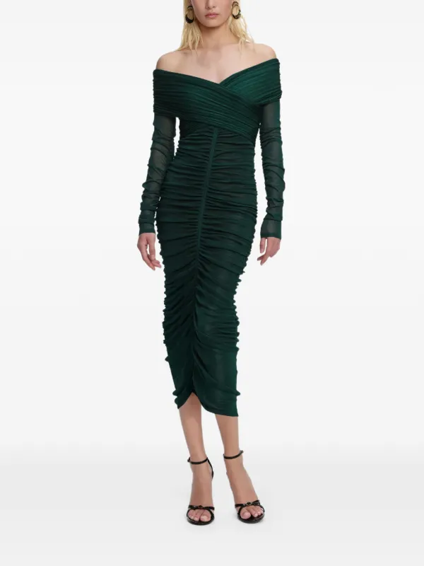 self-portrait - Green Viscose Knit Midi Dress - S