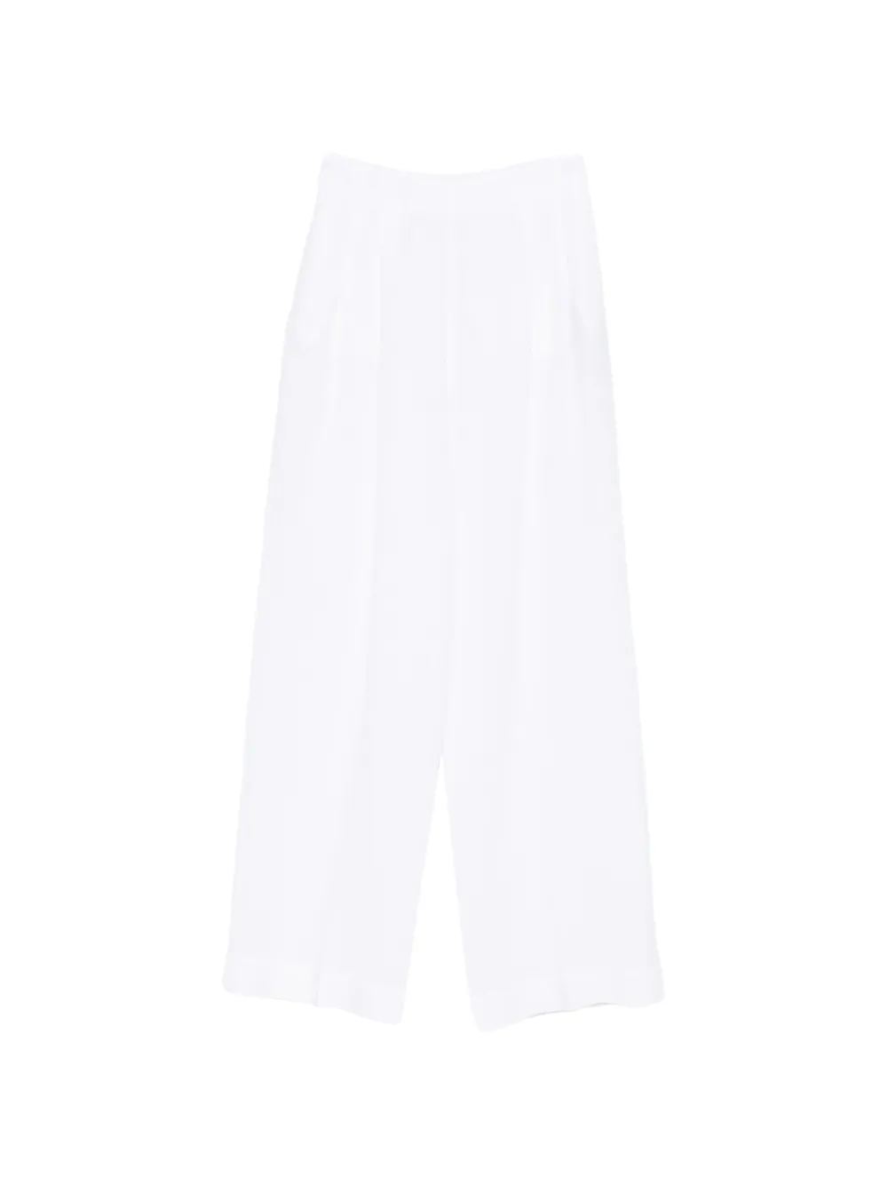 120% Lino wide-leg linen trousers - Bianco