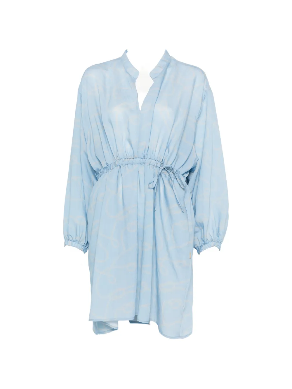 Woolrich tie-waist V-neck mini dress - Blu