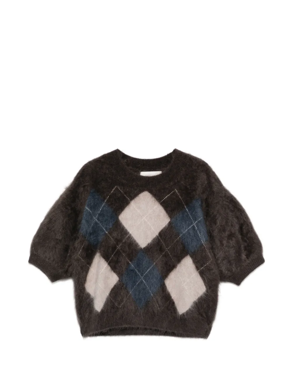 Lisa Yang argyle knit top - Marrone