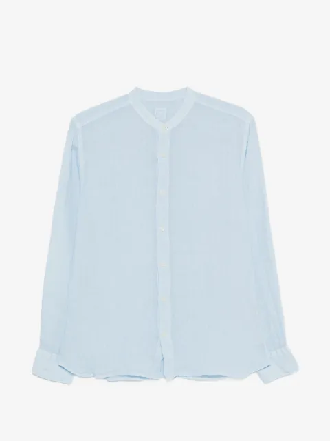 120% Lino camisa con cuello mao