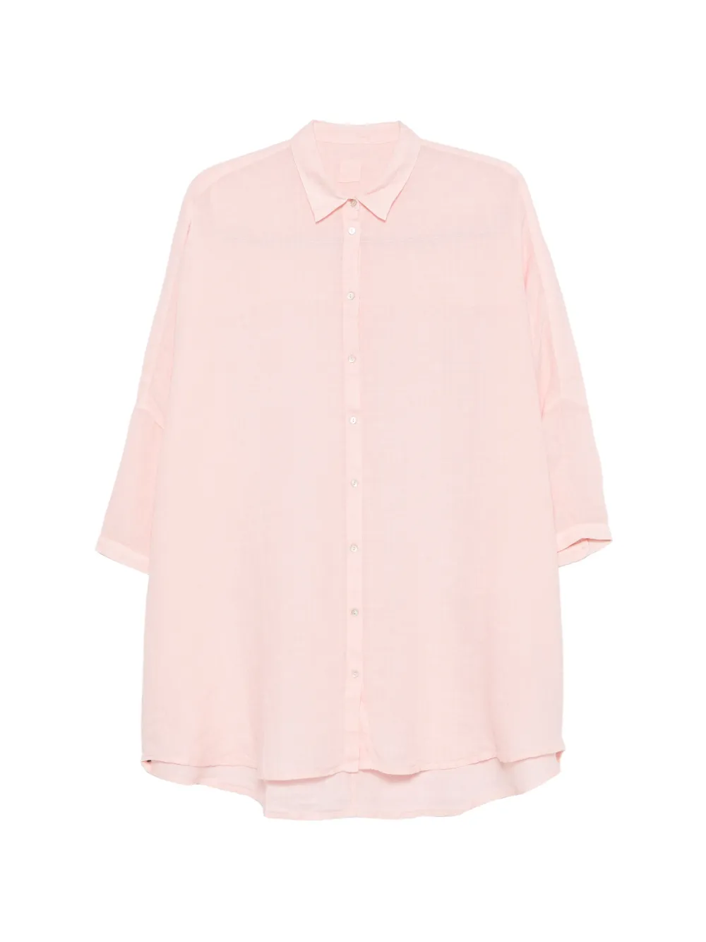 120% Lino drop-shoulder top - Rosa