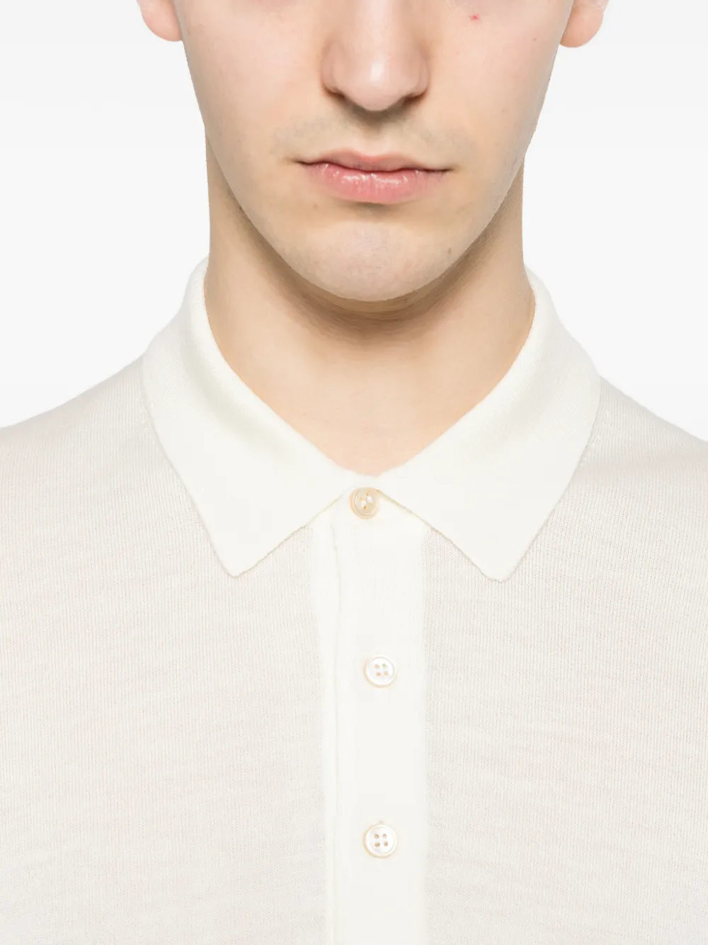 Tagliatore Zeno poloshirt met lange mouwen Beige