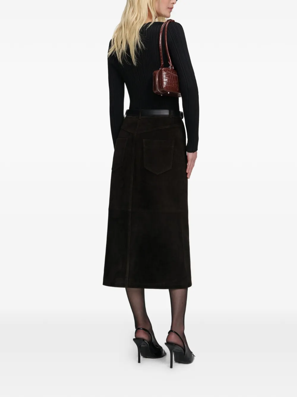 Self-portrait Lace-details Long-sleeve T-shirt In Black