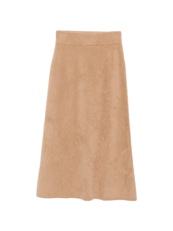 Lisa Yang Asta Elasticated-waistband Midi Skirt in Neutrals