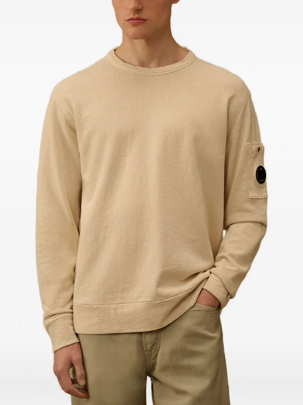 C.P. Company Katoenen sweater met ronde hals en mouwen Wit