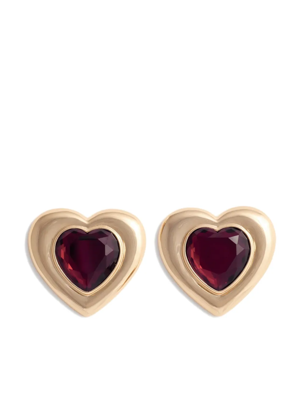 Self-Portrait heart earrings | Gold | Image 1