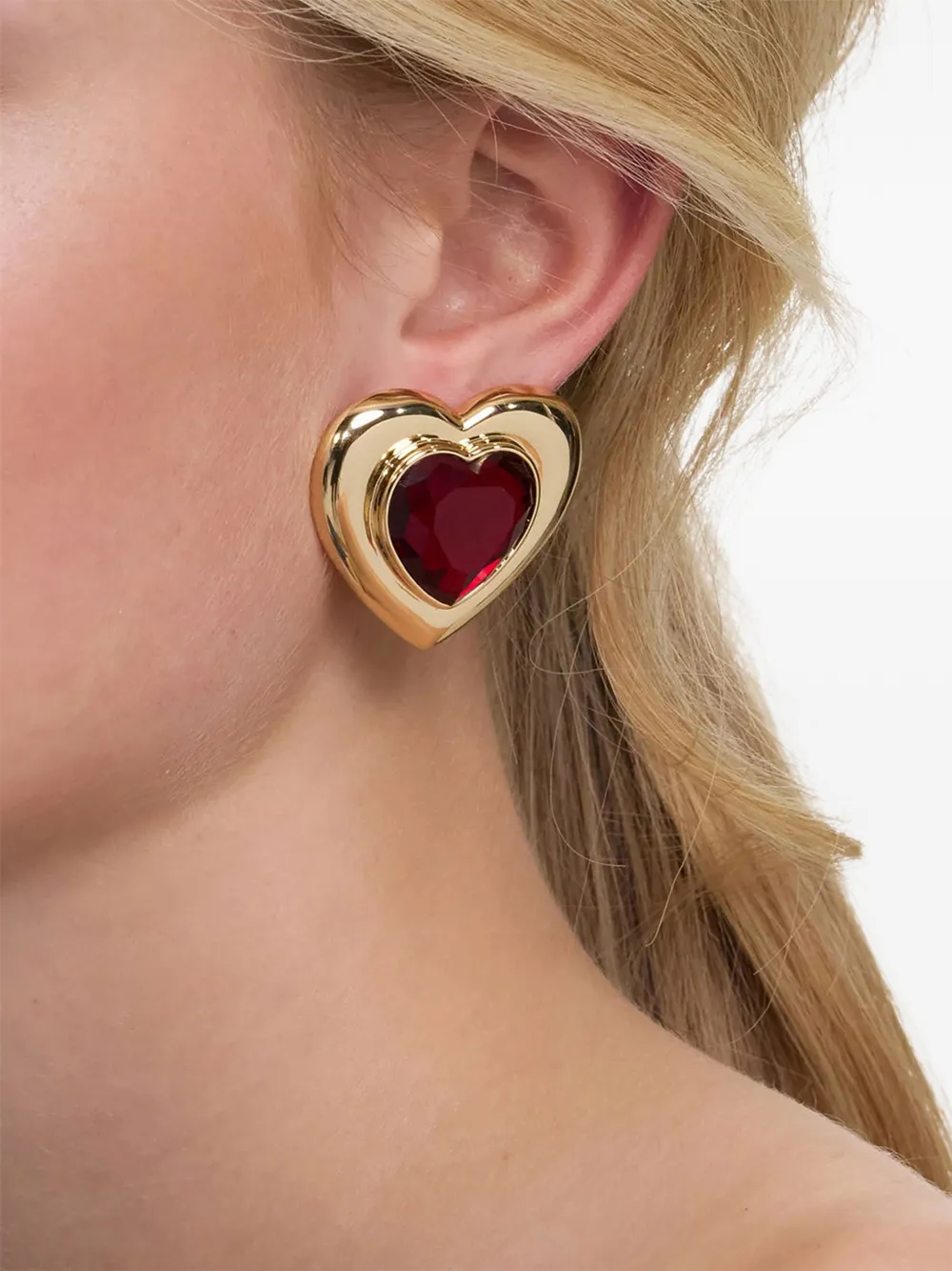 Self-Portrait heart earrings - Goud