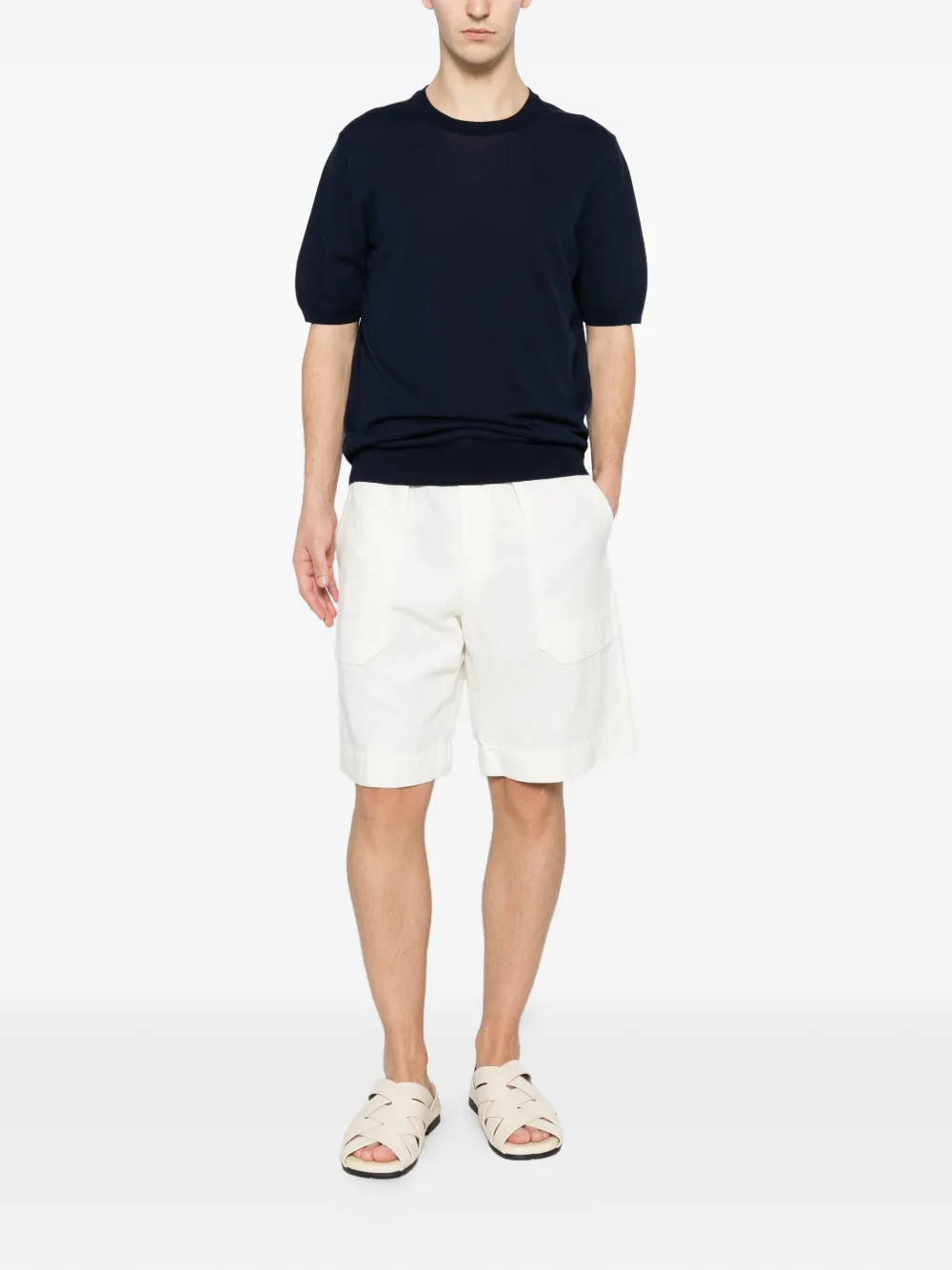 Tagliatore Josh T-shirt met ronde hals Blauw