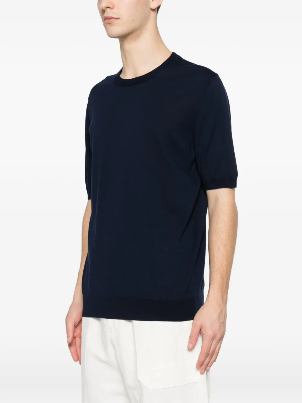 Tagliatore Josh T-shirt met ronde hals Blauw