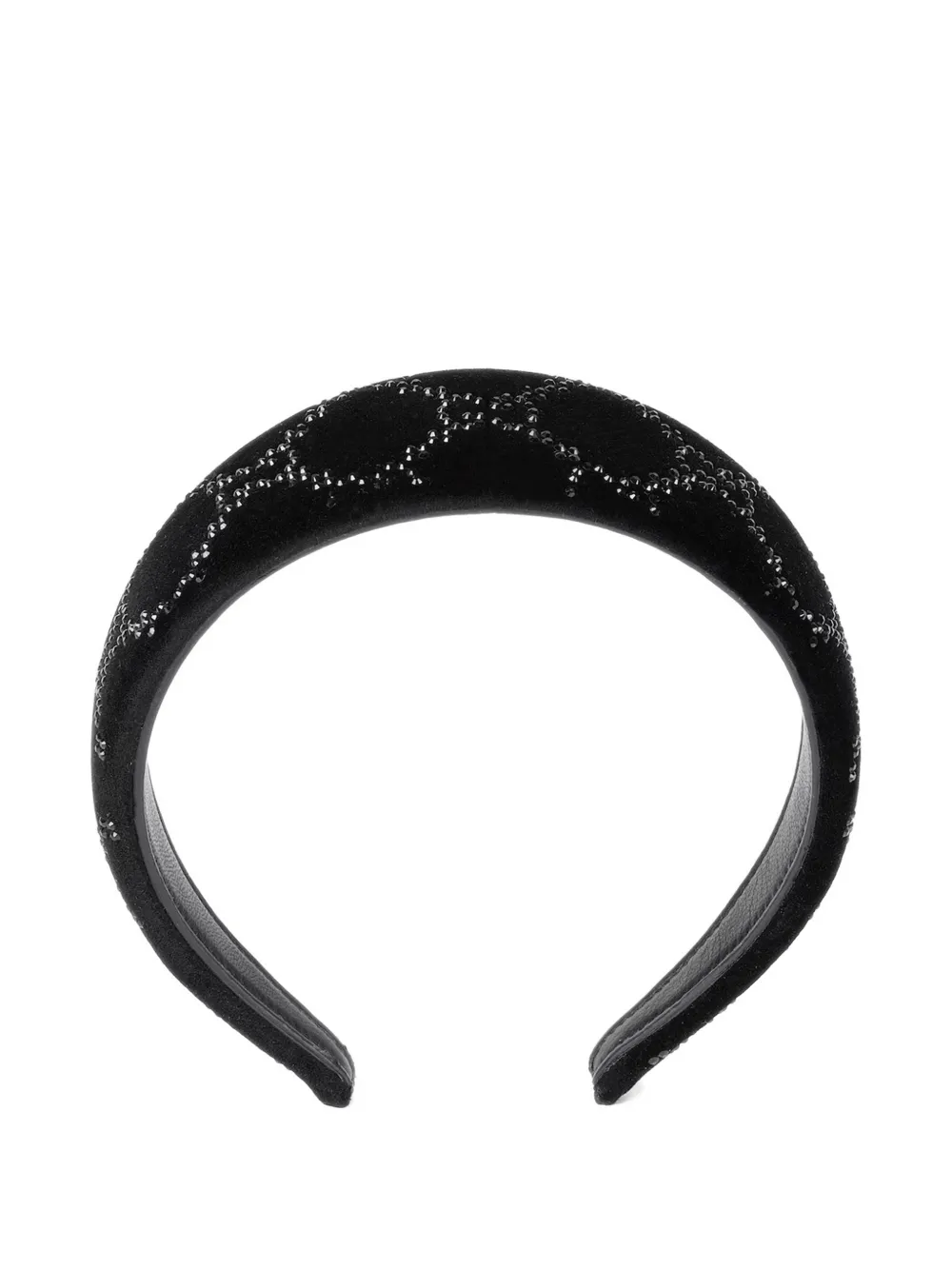  Gucci Patterned Embellished Headband - Black 