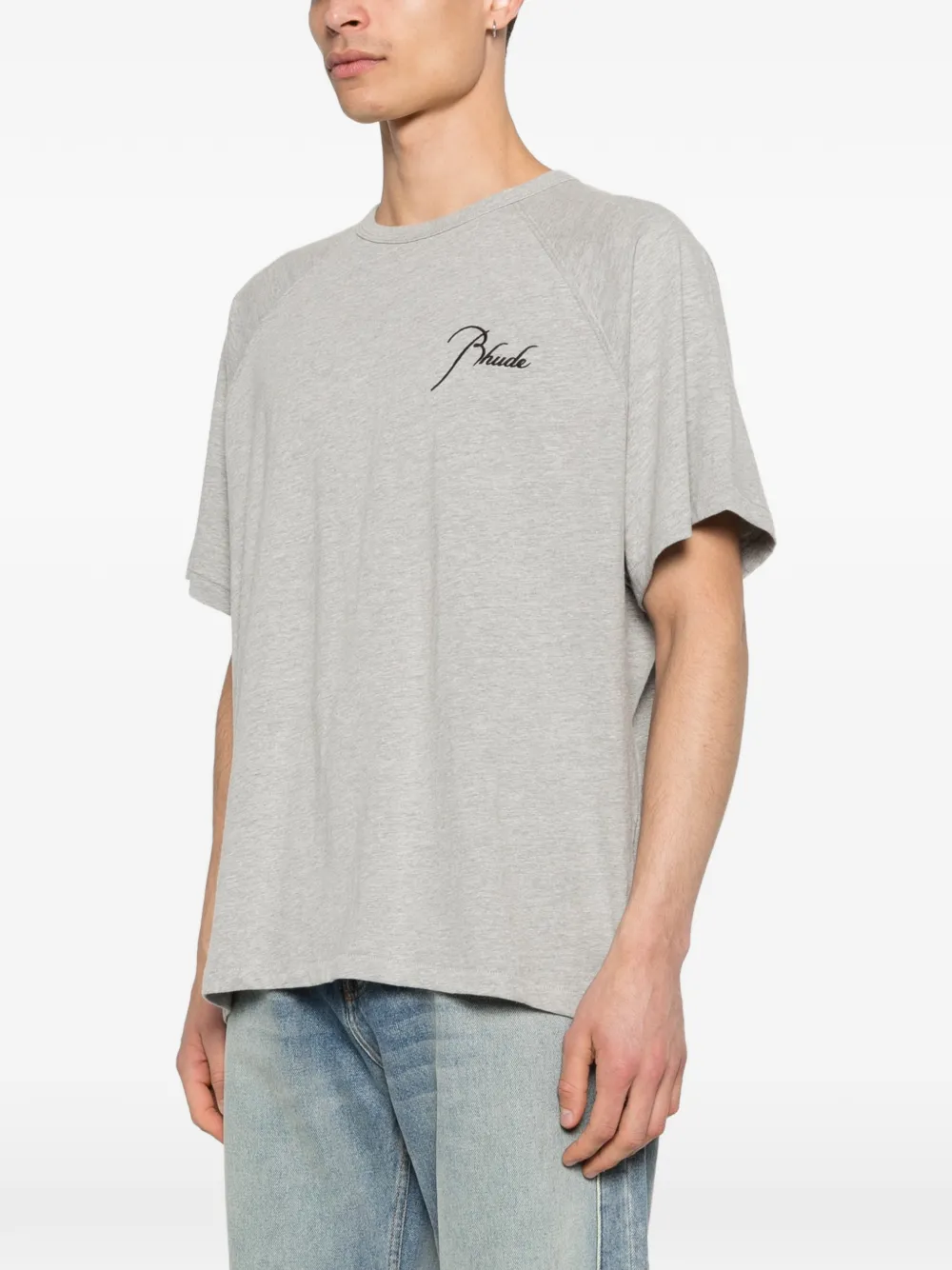 RHUDE T-shirt met borduurwerk Grijs