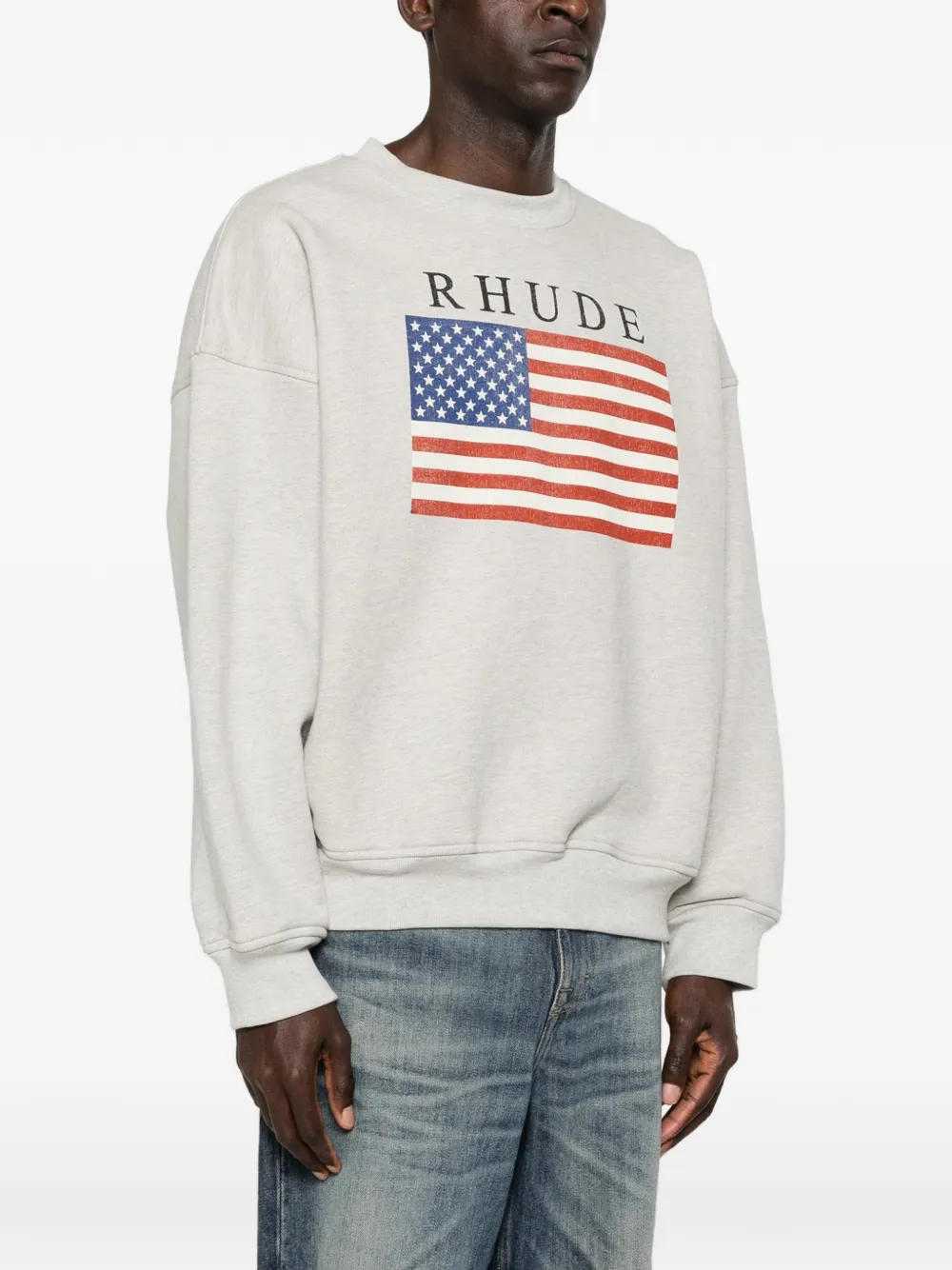 RHUDE Sweater met vlagprint Grijs