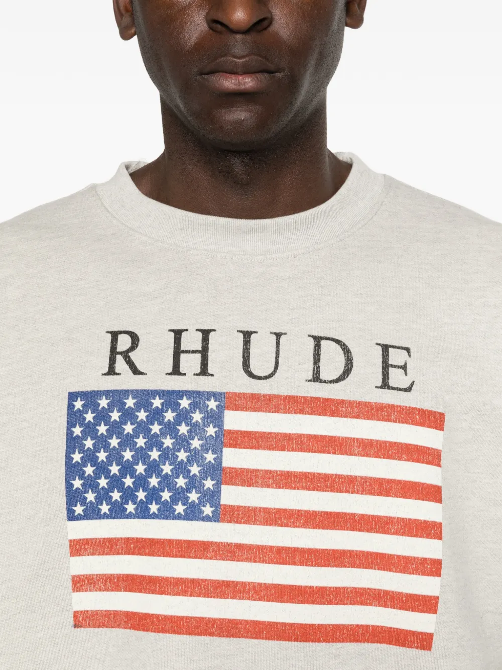 RHUDE Sweater met vlagprint Grijs