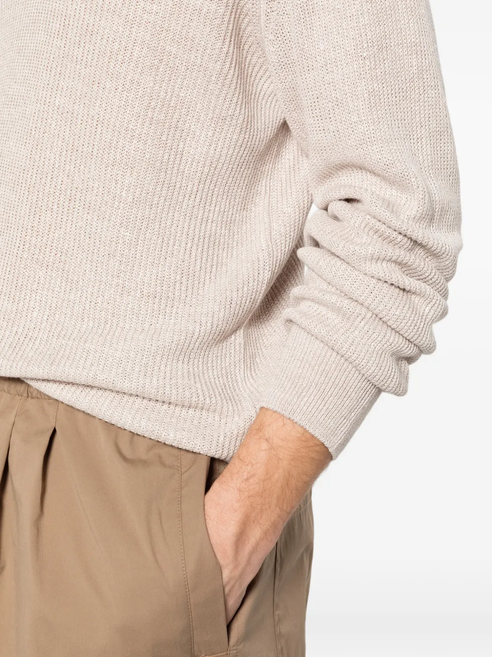 Tagliatore Poloshirt met lange mouwen Beige
