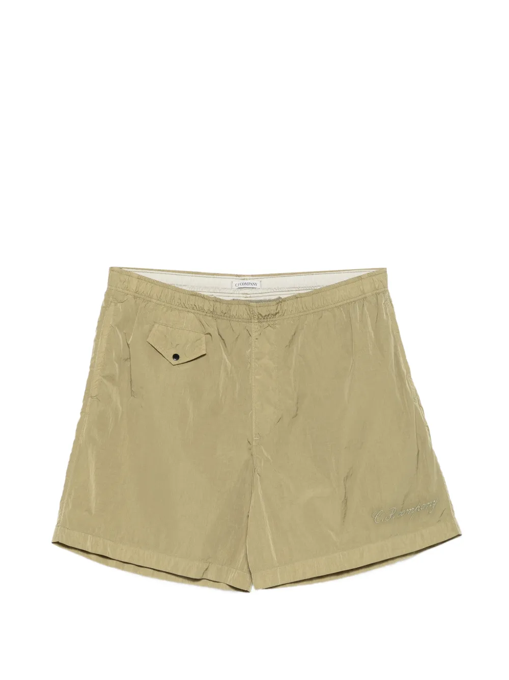 C.P. Company logo-embroidered swim shorts - Verde