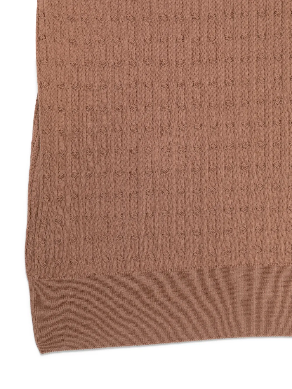 Tagliatore Kart gebreid poloshirt met knoop Bruin