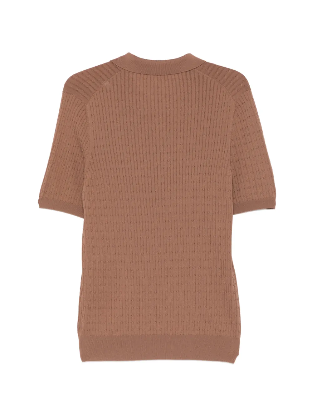 Tagliatore Kart gebreid poloshirt met knoop Bruin