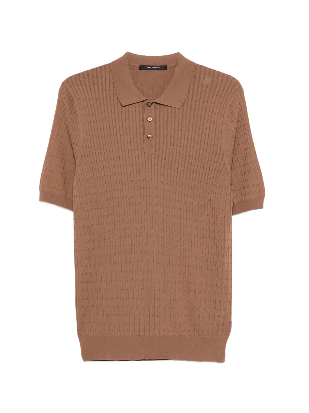 Tagliatore Kart button knitted polo shirt - Marrone