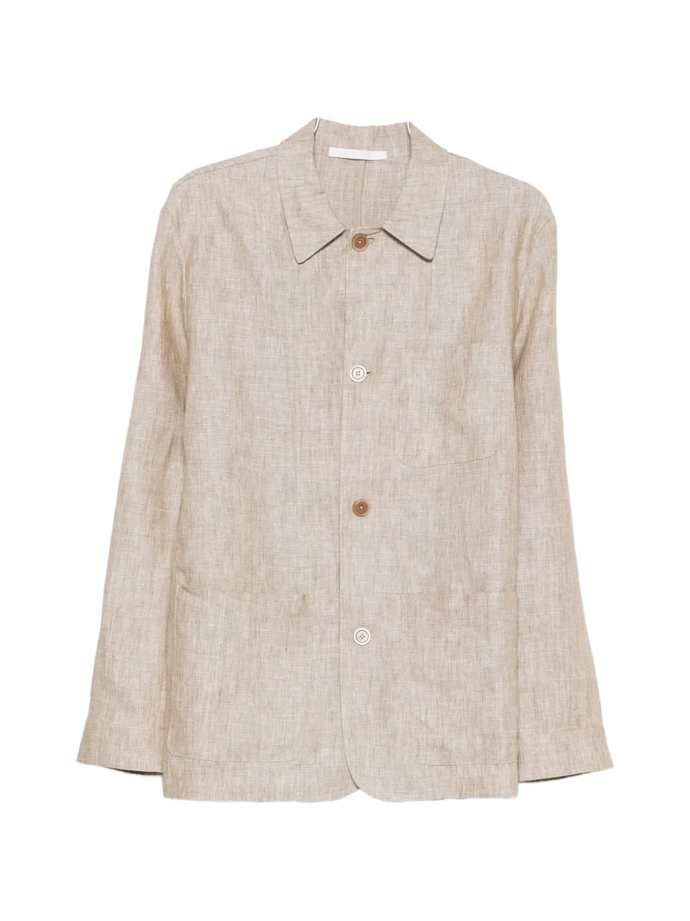 120% Lino linen shirt jacket - Toni neutri