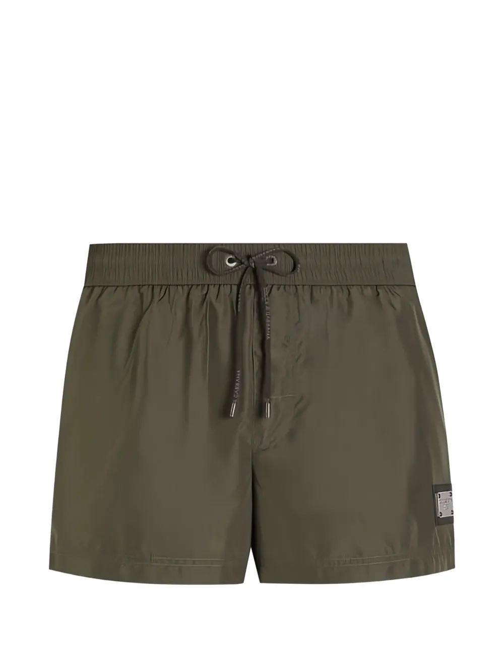 Dolce & Gabbana short de bain court avec étiquette monogrammée - Vert Dolce & Gabbana short de bain court avec étiquette monogrammée - Vert