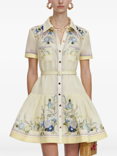 Self-Portrait floral-print belted shirt dress