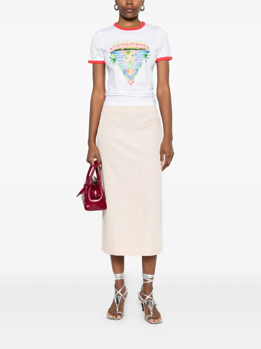 Casablanca T-shirt met grafische print Wit