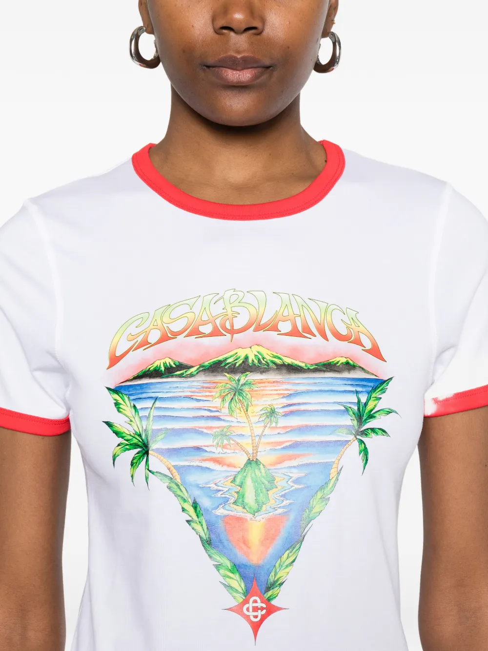 Casablanca T-shirt met grafische print Wit