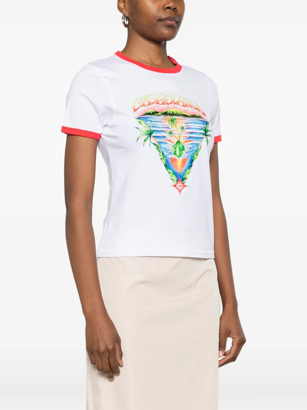 Casablanca T-shirt met grafische print Wit