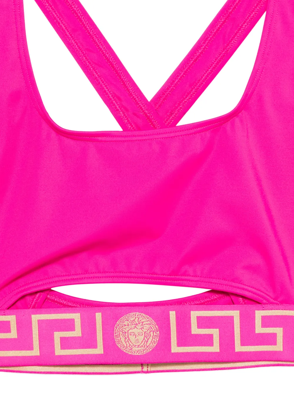 Versace Bikinitop met gekruiste bandjes en logoband Roze