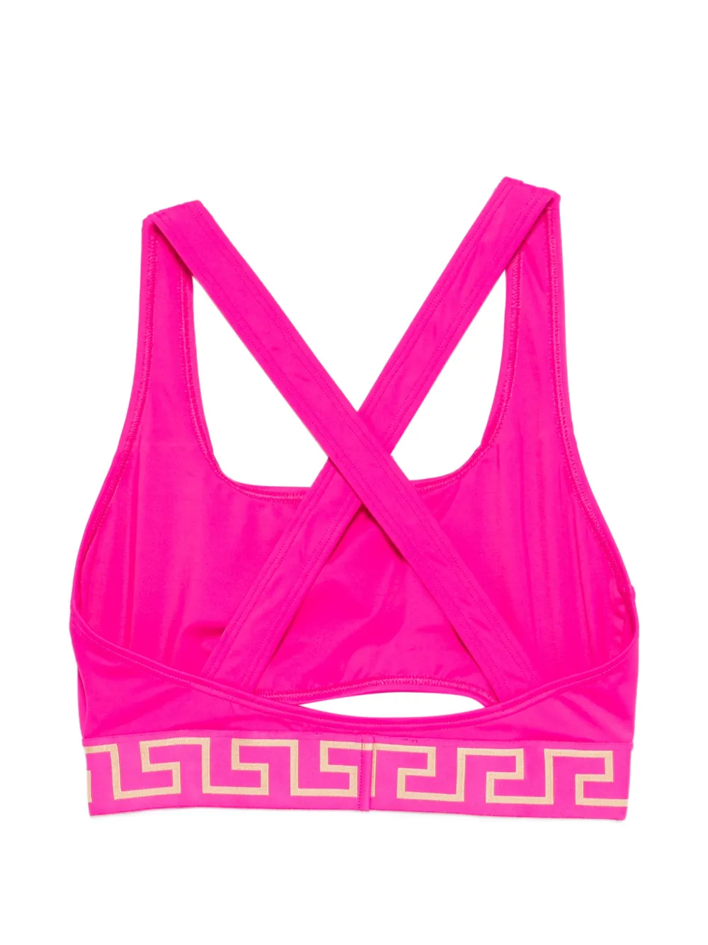 Versace Bikinitop met gekruiste bandjes en logoband Roze