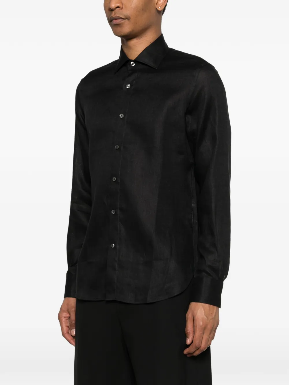  120% Lino Buttoned Shirt - Black 