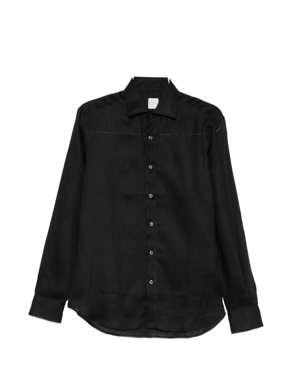 120% Lino buttoned shirt - Nero
