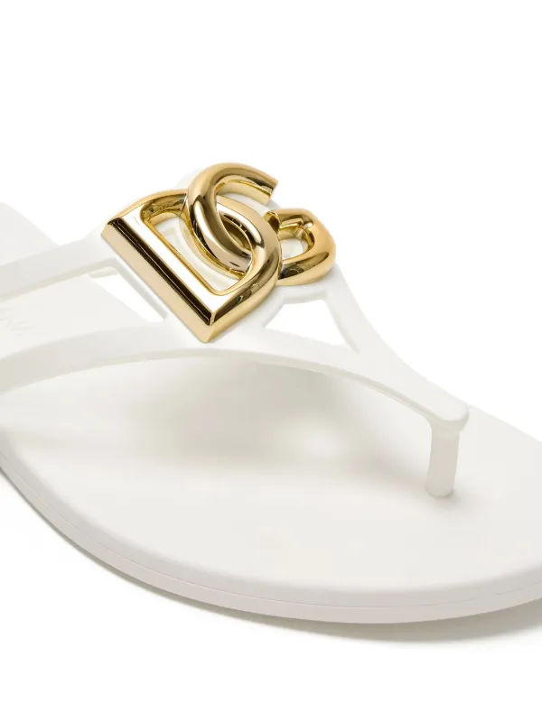 Dolce & Gabbana logo-detail Slides | White | FARFETCH