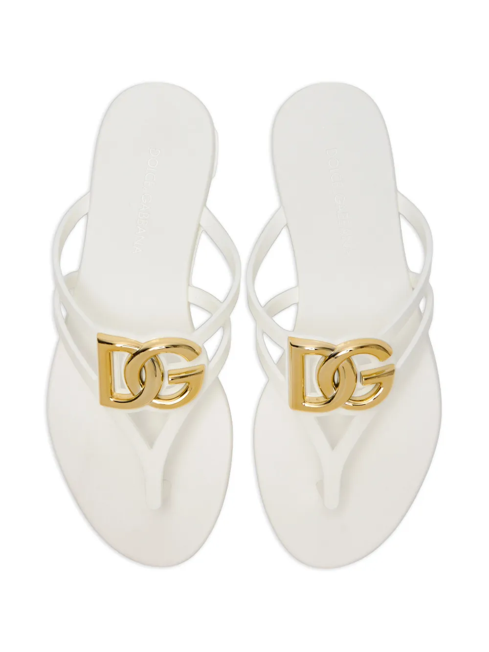 Dolce & Gabbana Teenslippers met logo plakkaat Wit