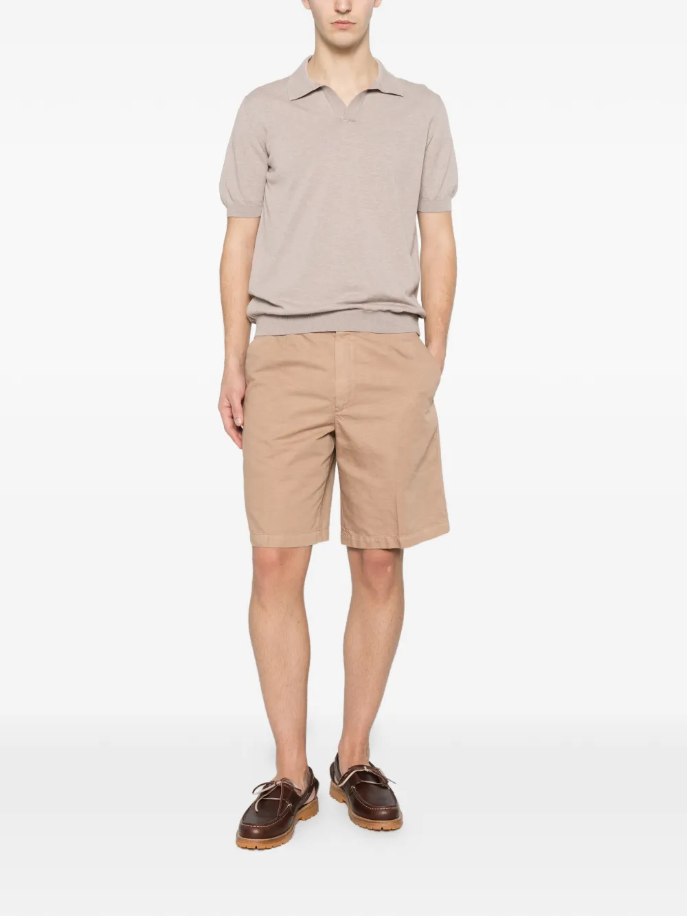 Tagliatore Keith T-shirt met V-hals Beige