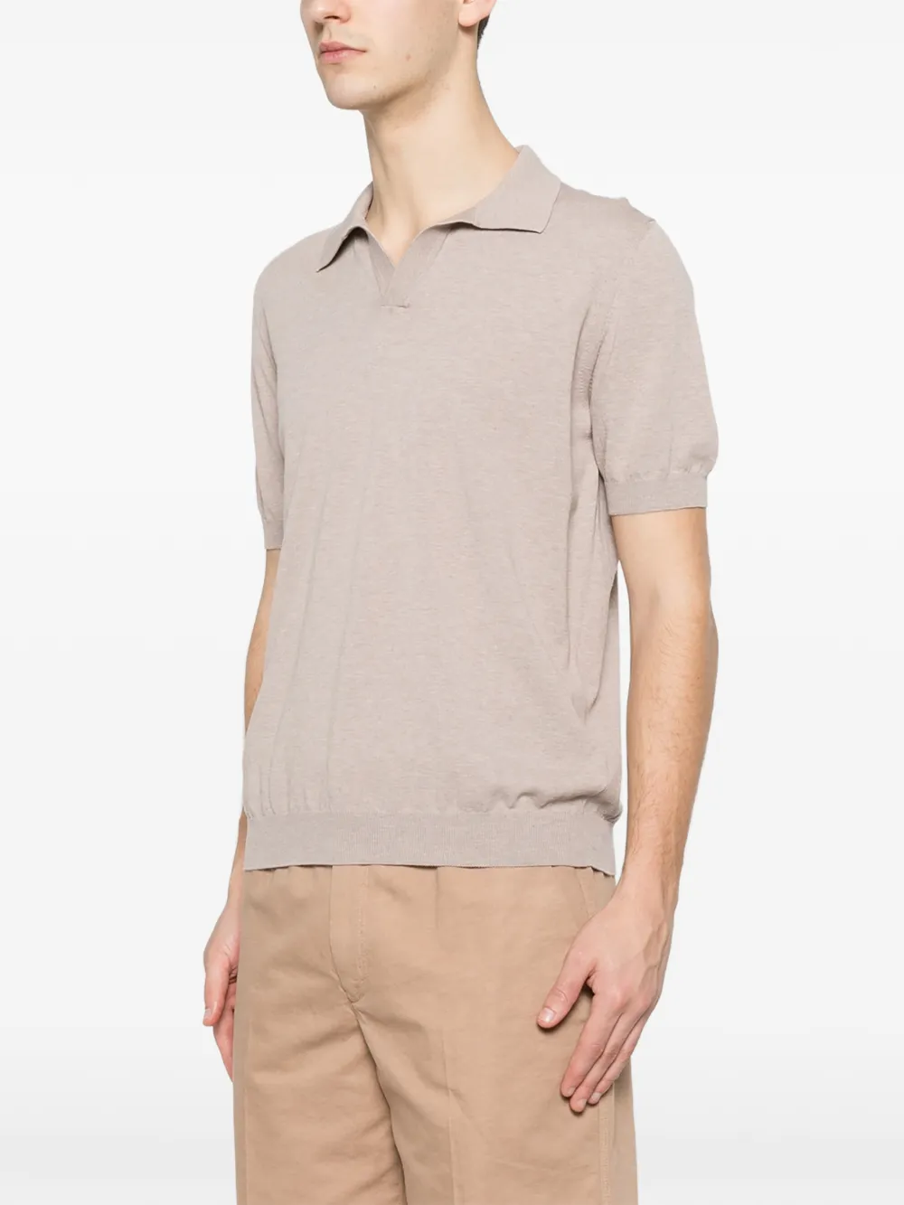 Tagliatore Keith T-shirt met V-hals Beige