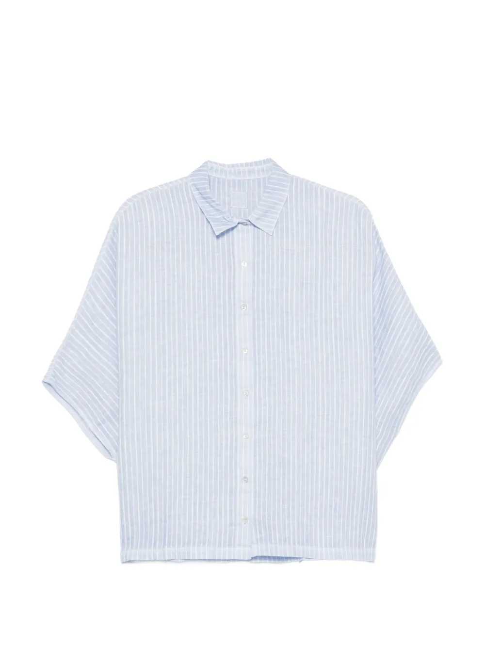 120% Lino stripe-pattern shirt - Blu
