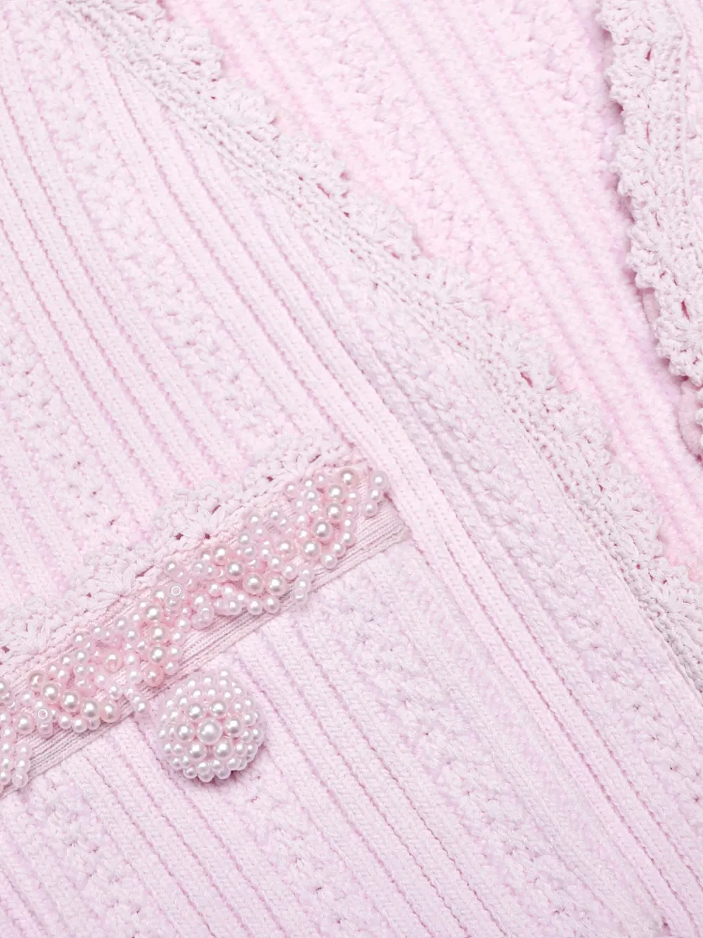 Self-portrait Pearl-embellishment Mini Dress In Pink