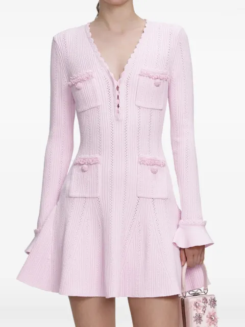 Self-Portrait vestido corto con detalle de perlas